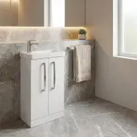 AquaTrend 455mm Cloakroom Freestanding Vanity Unit & Basin | Various Colours