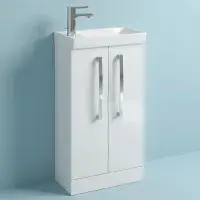 Aquatrend 455mm 2 Door Vanity Unit inc Ceramic Basin - Various Colours