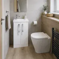 AquaTrend 455mm Cloakroom Freestanding Vanity Unit & Basin | Various Colours