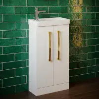 AquaTrend 455mm Cloakroom Freestanding Vanity Unit & Basin | Various Colours