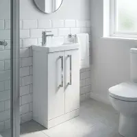 AquaTrend 455mm Cloakroom Freestanding Vanity Unit & Basin | Various Colours