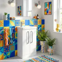 AquaTrend 455mm Cloakroom Freestanding Vanity Unit & Basin | Various Colours