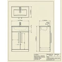 Aquatrend 515mm 2 Door Vanity Unit inc Ceramic Basin - Oak