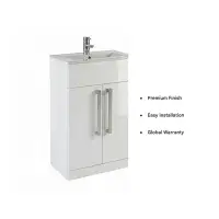 Aquatrend 515mm 2 Door Vanity Unit inc Ceramic Basin - Various Colours