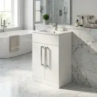 Aquatrend 515mm 2 Door Vanity Unit inc Ceramic Basin - Various Colours