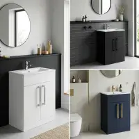 Aquatrend 515mm 2 Door Vanity Unit inc Ceramic Basin - Various Colours