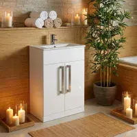 Aquatrend 515mm 2 Door Vanity Unit inc Ceramic Basin - Various Colours