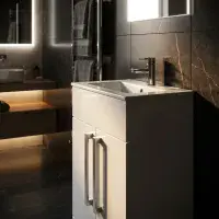 Aquatrend 515mm 2 Door Vanity Unit inc Ceramic Basin - Various Colours