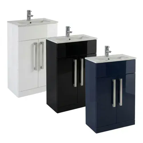 Aquatrend 515mm 2 Door Vanity Unit inc Ceramic Basin - Various Colours