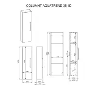 AquaTrend 350mm Wall Hung Tall Storage Unit | Various Colours | Bathcenter
