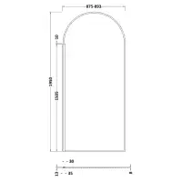 Arched 900mm Wetroom Screen with Optional Flipper, Matt Black