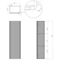 Arden 350mm Wall Hung 1 Door Tall Bathroom Unit - Textured Walnut