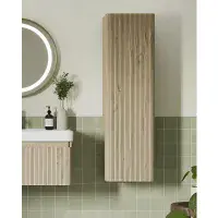 Arden 350mm Wall Hung 1 Door Tall Unit - Textured Oak
