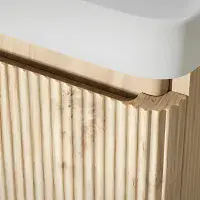 Arden 500mm Wall Hung 1 Drawer Basin Unit & Ceramic Basin - Textured Oak