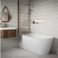 Arden 600mm Wall Hung 1 Drawer Basin Unit & Basin - Textured Walnut
