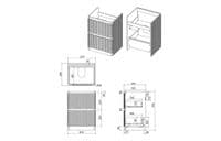 Arden 605mm Floor Standing 2 Drawer Basin Unit & Ceramic Basin - Walnut