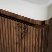 Arden 605mm Floor Standing 2 Drawer Basin Unit & Ceramic Basin - Walnut