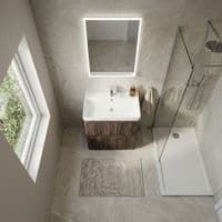 Arden 805mm Floor Standing 2 Drawer Basin Unit & Ceramic Basin - Walnut