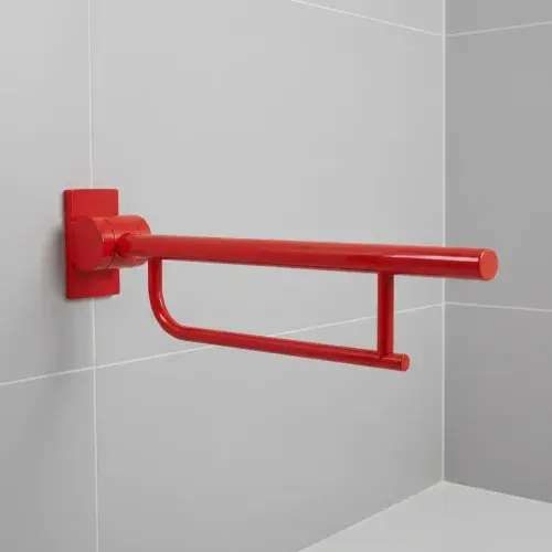 Armitage Shanks Contour 21, 800mm Hinged Support Rail - Red