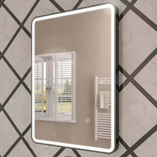 Arno 500 x 700mm LED mirror black frame