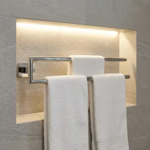 Asti 406.5mm Double Split Towel Rail - Chrome