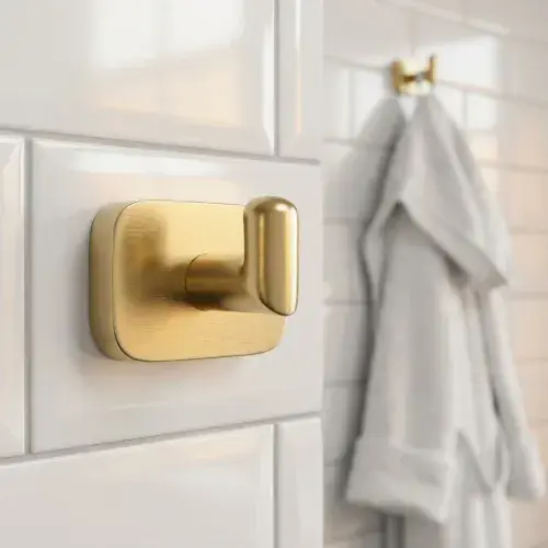 Asti Curved Robe Hook - Brushed Brass