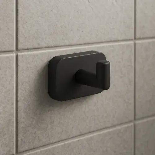 Asti Curved Robe Hook - Matt Black