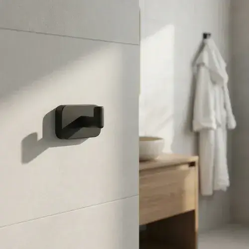 Asti Curved Robe Hook - Matt Black