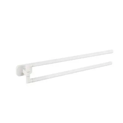 Asti Double Split Towel Holder - Matt White