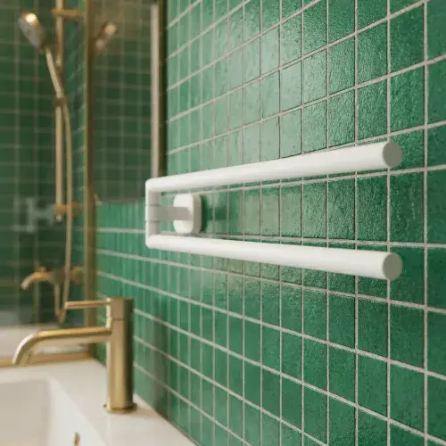 Asti Double Split Towel Holder - Matt White
