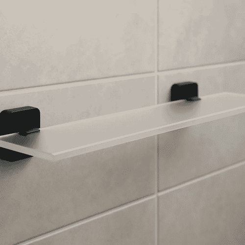Asti Glass Shelf - Matt Black