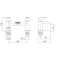 Aston Chrome Bathroom Tap Set - Basin Mono, Bath Filler & Bath Shower Mixer with Handset