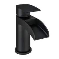 Aston Matt Black Bathroom Tap Pack Basin Mixer & Bath Filler/Bath Shower Mixer