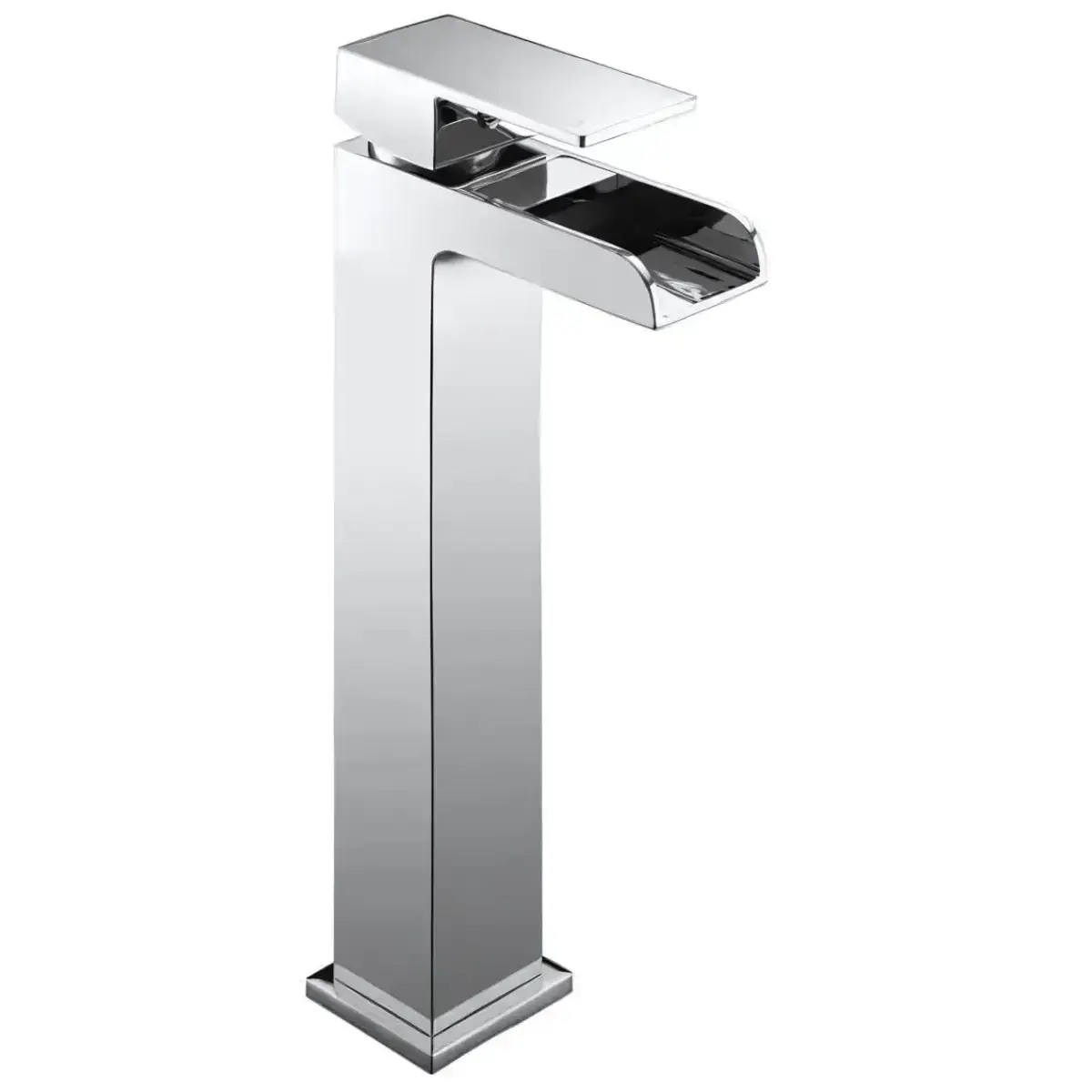 Brushed Nickel 3-Hole Bathroom Sink Faucet With Waterfall Flow & Drain – Modern Mixer