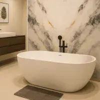 Athena 1650 x 700mm Double Ended Freestanding Bath – Compact Luxury Design