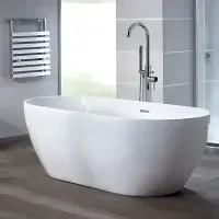 Athena 1650 x 700mm Double Ended Freestanding Bath – Compact Luxury Design
