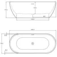 Athena 1650 x 700mm Double Ended Freestanding Bath – Compact Luxury Design