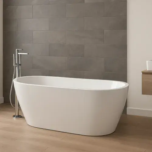 Athena 1650 x 700mm Double Ended Freestanding Bath – Compact Luxury Design