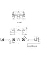 Aztec, Wall Mounted Basin Mixer, Matt Black
