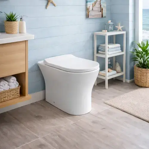 Azurea Rimless Comfort Height BTW Pan - Gloss White
