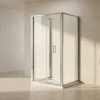 B6 Semi Frameless Bifold Shower Door Enclosure, Chrome