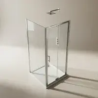 B6 Semi Frameless Bifold Shower Door Enclosure, Chrome