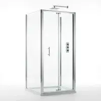 B6 Semi Frameless Bifold Shower Door Enclosure, Chrome