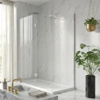 B8 Walk In Shower Screen & 300mm Hinged Flipper Panel | 8mm Glass