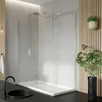 B8 Walk In Shower Screen & 300mm Hinged Flipper Panel | 8mm Glass