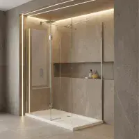 B8 Walk In Shower Screen & 300mm Hinged Flipper Panel | 8mm Glass