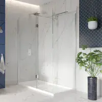 B8 Walk In Shower Screen & 300mm Hinged Flipper Panel | 8mm Glass