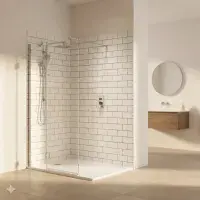 B8 Walk In Shower Screen & 300mm Hinged Flipper Panel | 8mm Glass