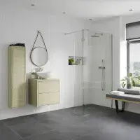 B8 Walk In Shower Screen & 300mm Hinged Flipper Panel | 8mm Glass