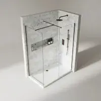 B8 Brushed Bronze Walk in Shower Screen 8mm Glass, Optional Side Panel